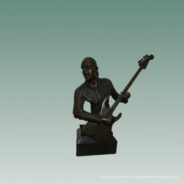 Büsten Messingstatue E-Gitarre Dekor Bronze Skulptur Tpy-746